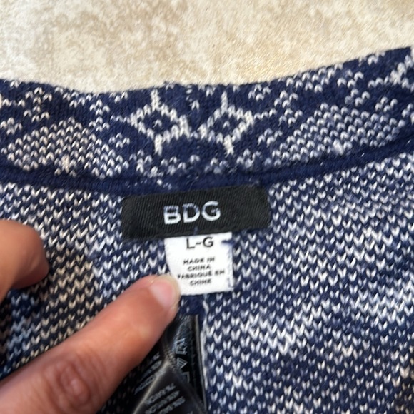 NEW! BDG Urban Outfitters Fairisle Sweater Knit Short L Weed - Picture 4 of 7